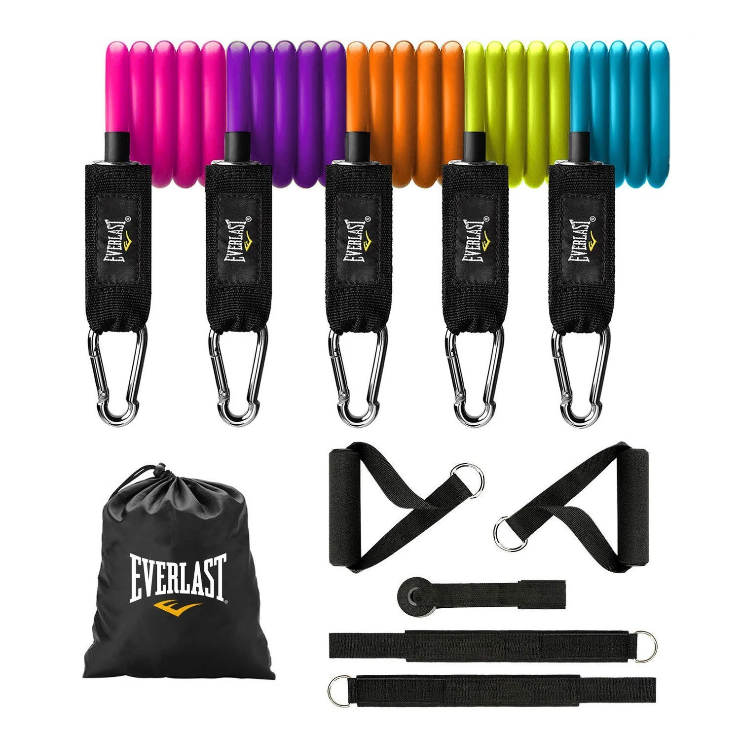 Bandas de resistencia 75lbs Everlast, kit completo para entrenamiento de fuerza