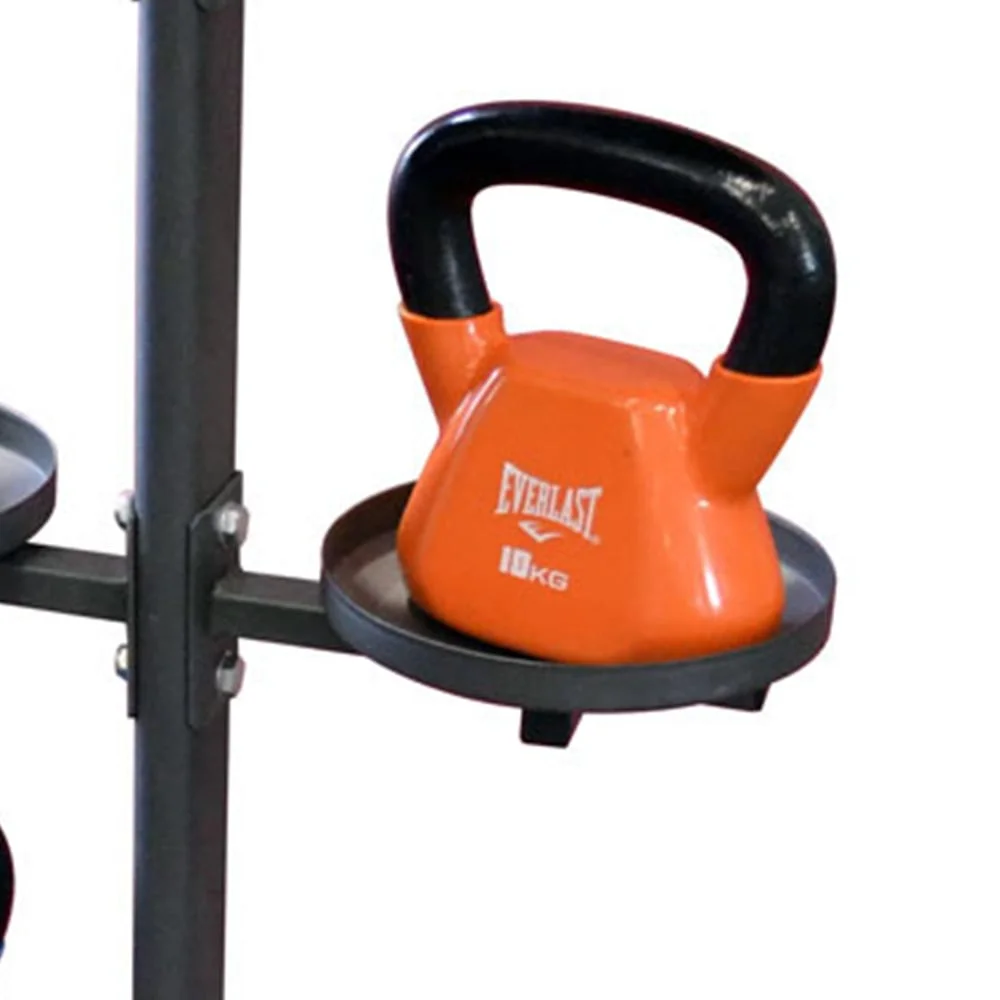 Rack kettlebell detalles construcción robusta