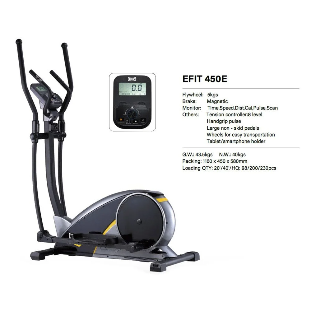 Bicicleta Elíptica Everlast panel digital