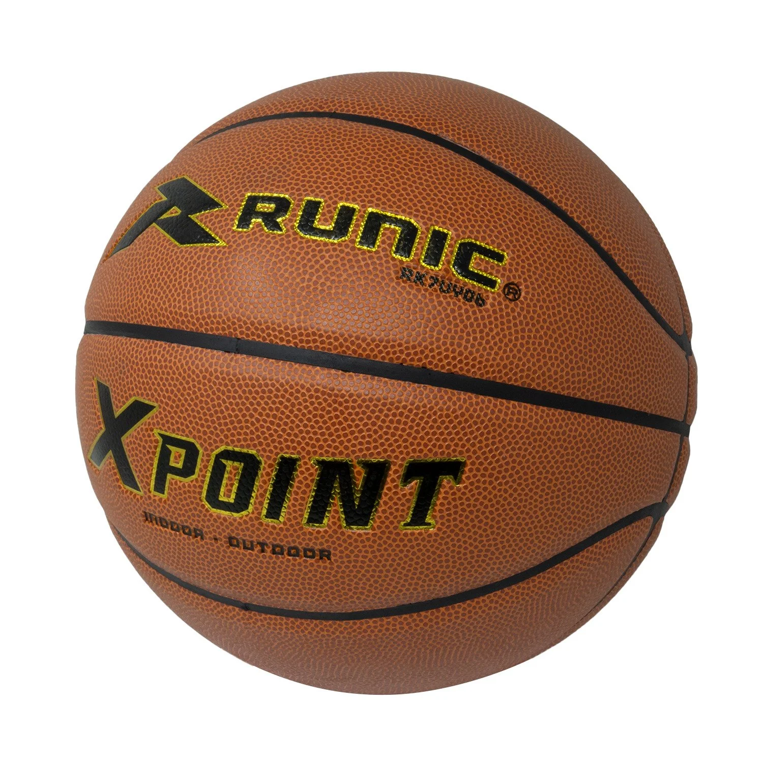 detalle del balon de baloncesto 7 runic or, costuras y textura