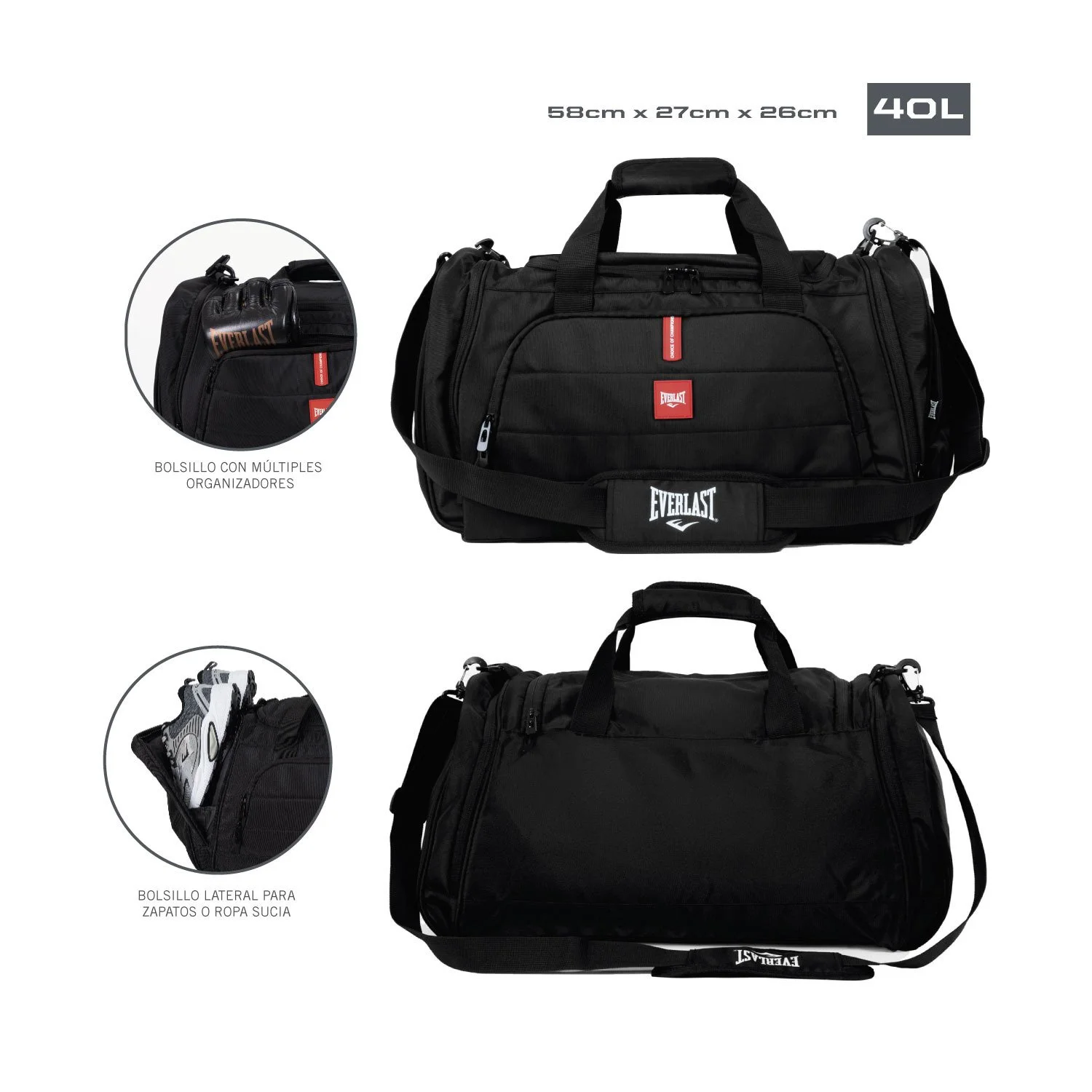 Bolsa Everlast Deportiva 40L con correa ajustable