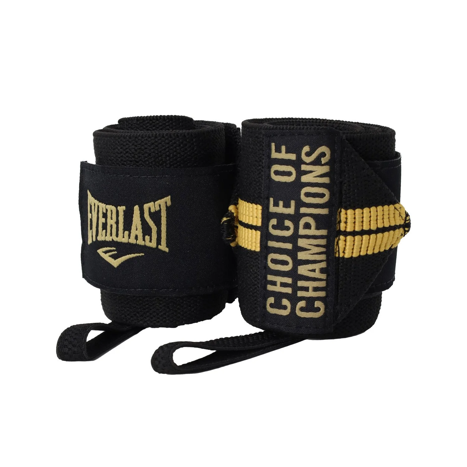 Venda Muñequera Everlast Levantamiento Pesas negra en uso