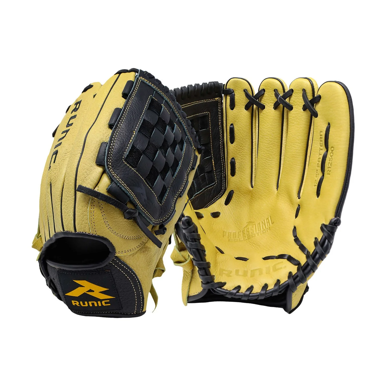 guante de beisbol de cuero runic de 12.5"