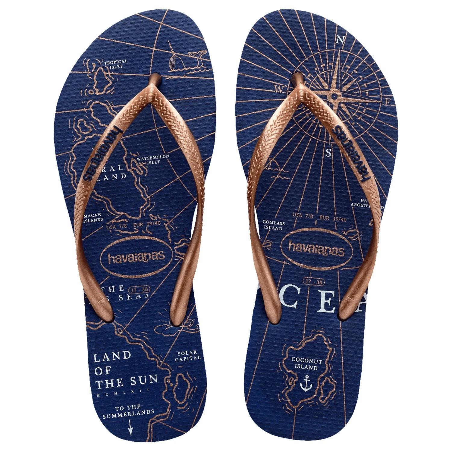 sandalias havaianas slim nautical, sandalias de caucho