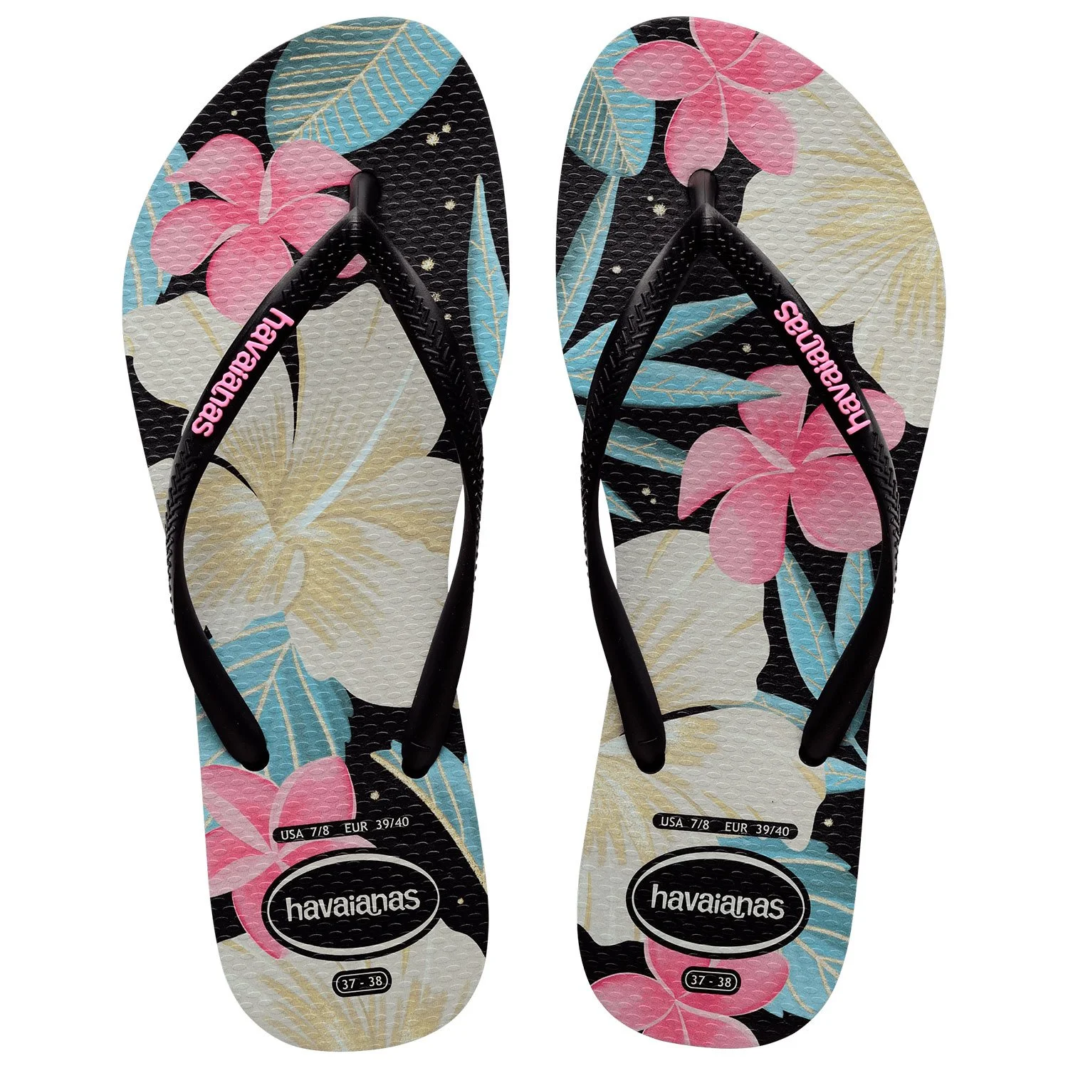 sandalias havaianas slim floral fc, sandalias de caucho
