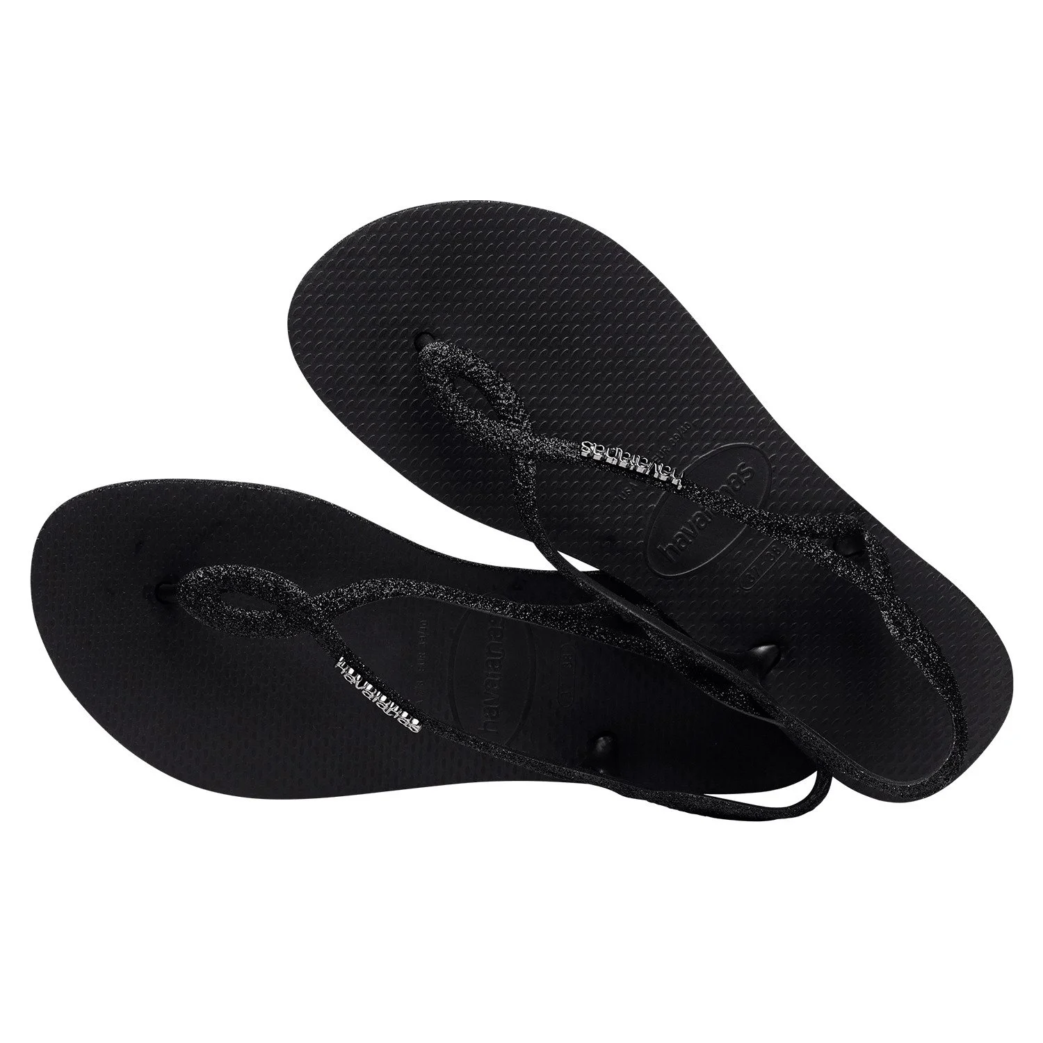 vista superior de las sandalias havaianas
