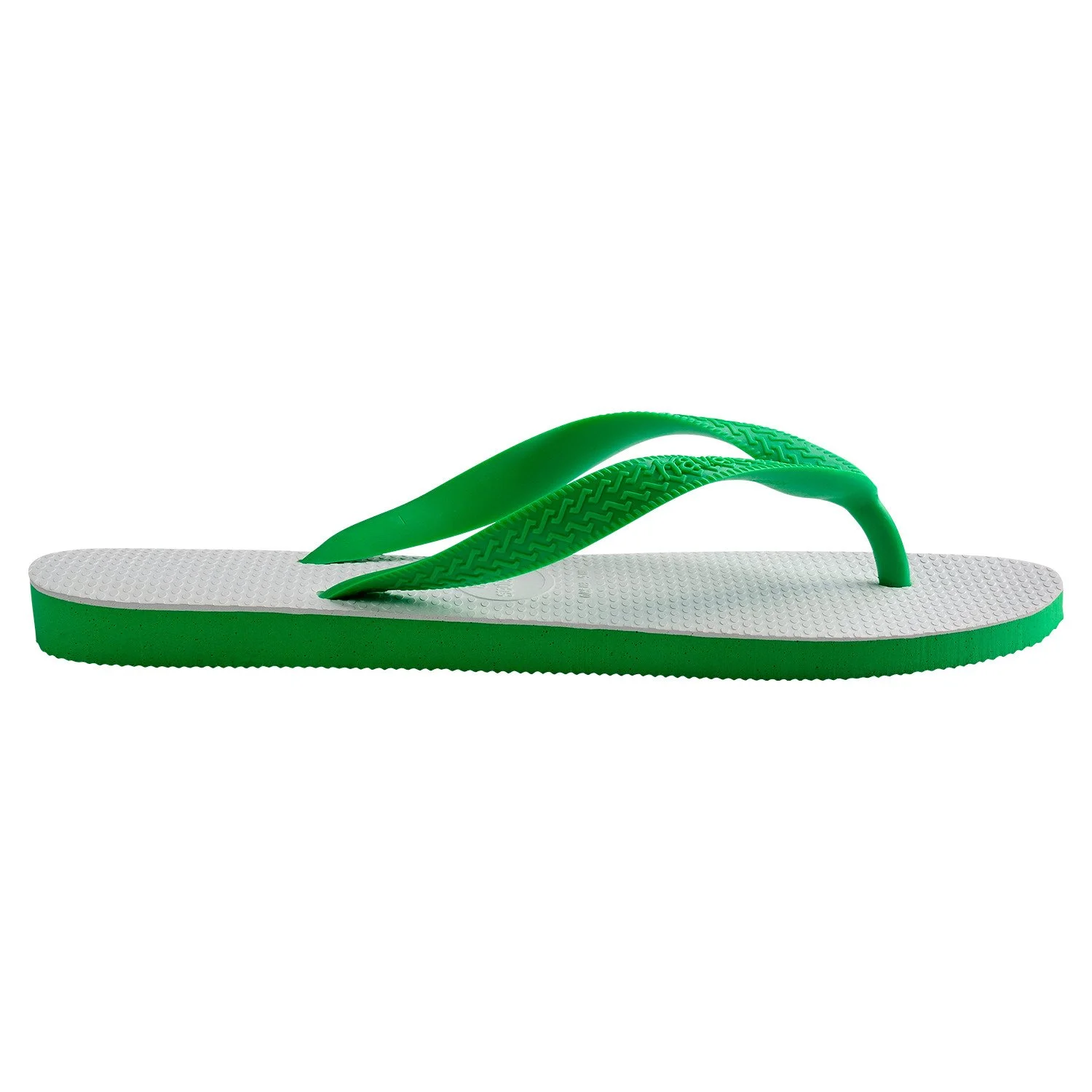 detalle de la parte superior de las sandalias havaianas