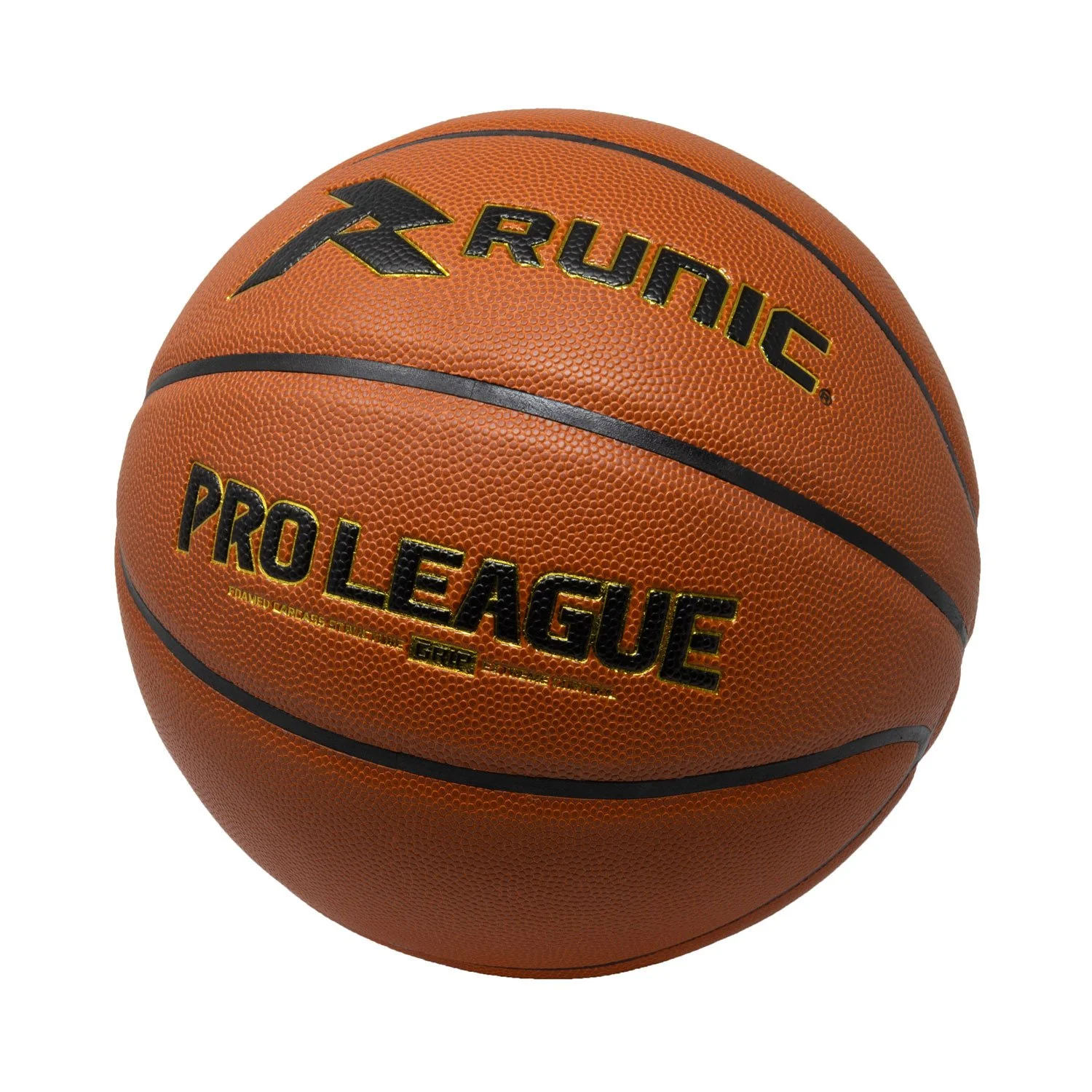 detalle del balon de baloncesto 7 pro league runic