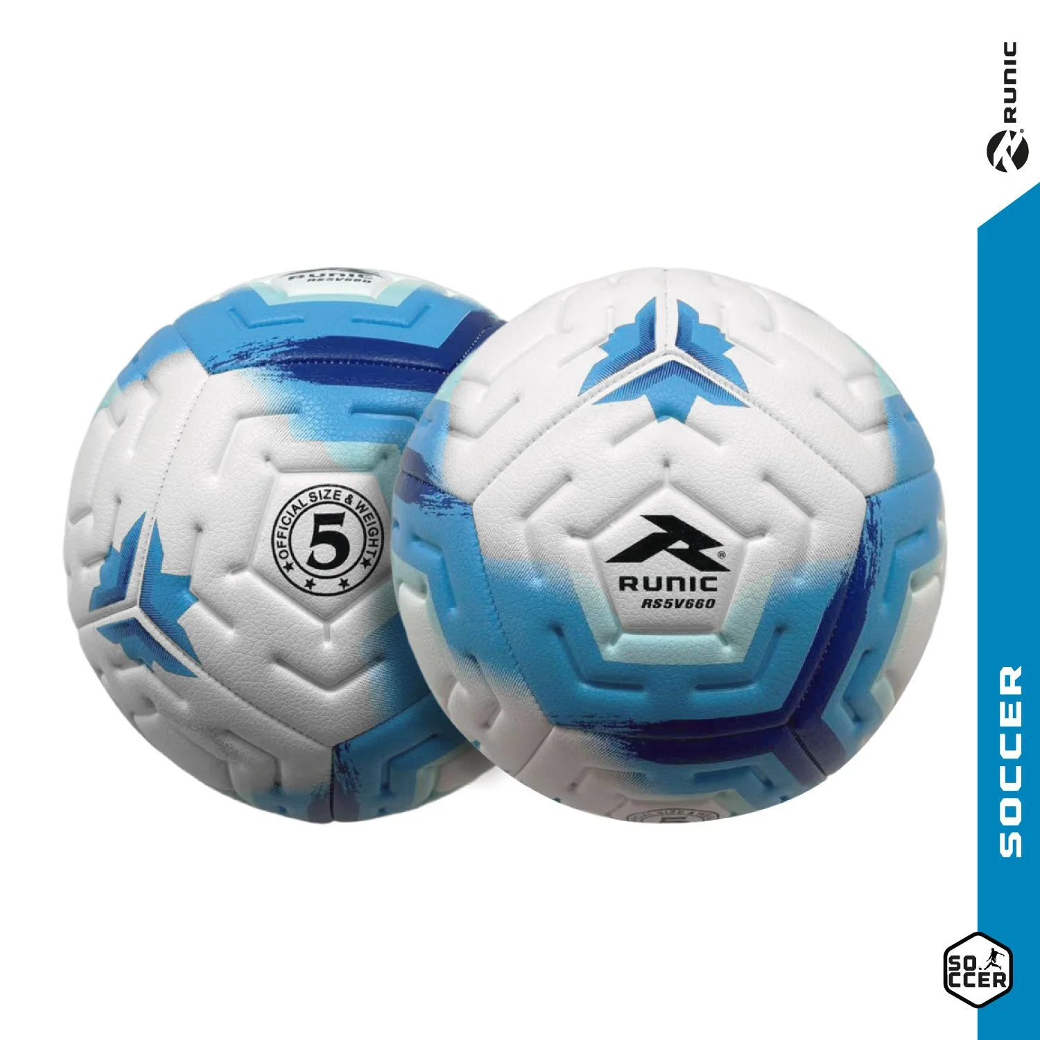 detalle texturizado del balon de futbol runic