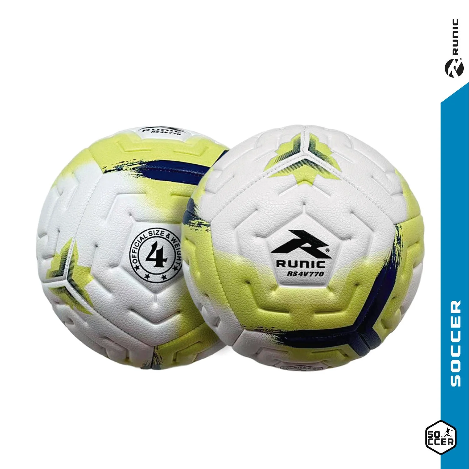 detalle del balon de futbol runic con textura