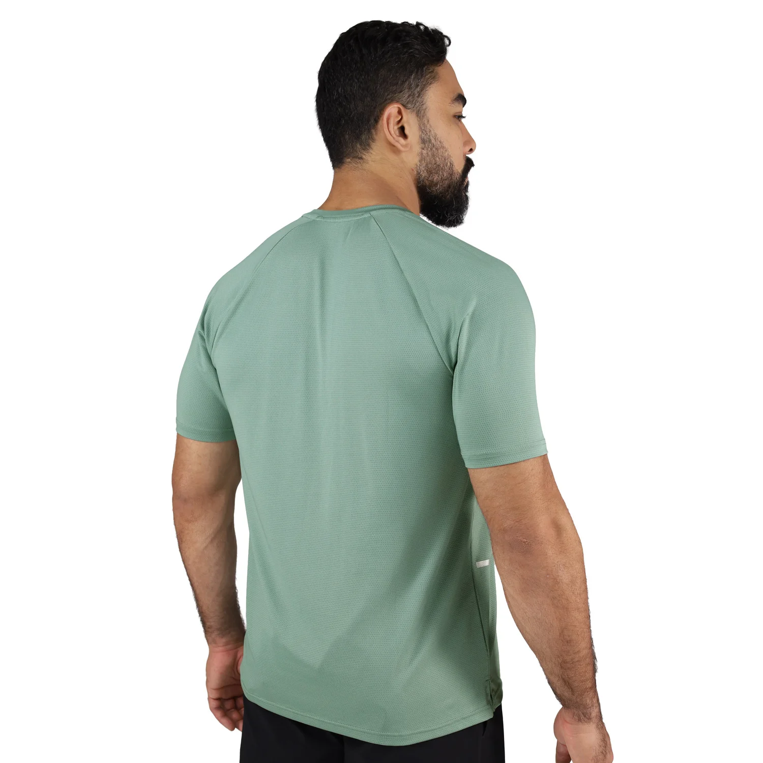 detalle de la tela transpirable del t-shirt deportivo