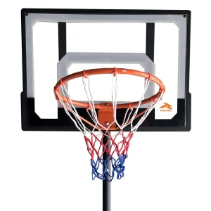 tablero con poste altura ajustable runic, cancha de baloncesto para exteriores