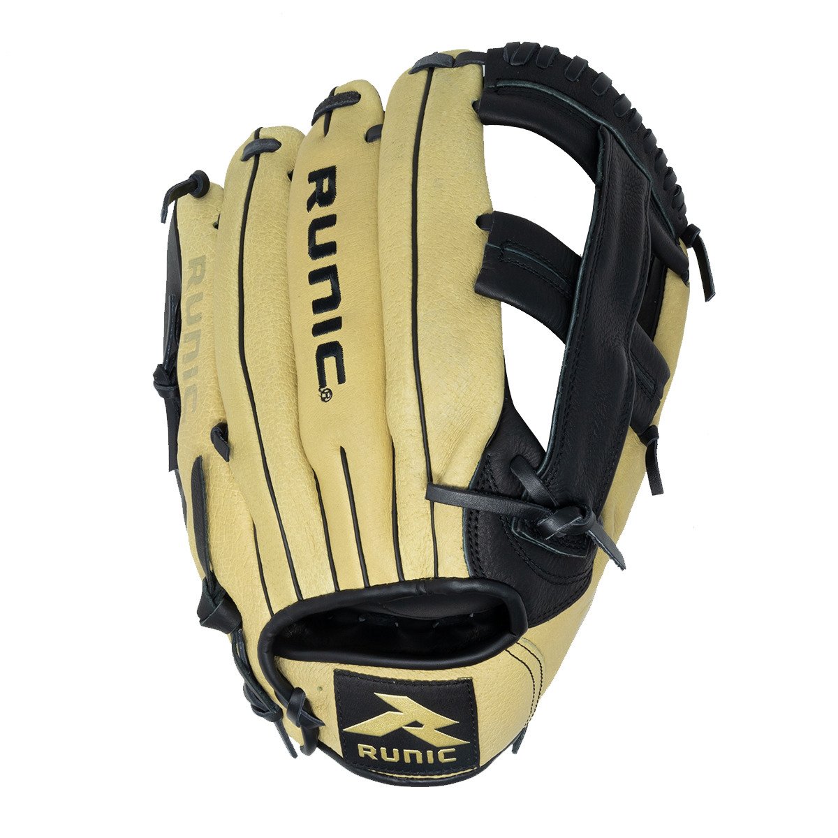 Vista frontal del guante de beisbol runic 13