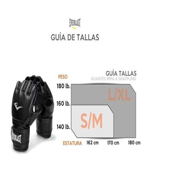 detalles de los guantes grappling everlast, ajuste ajustable