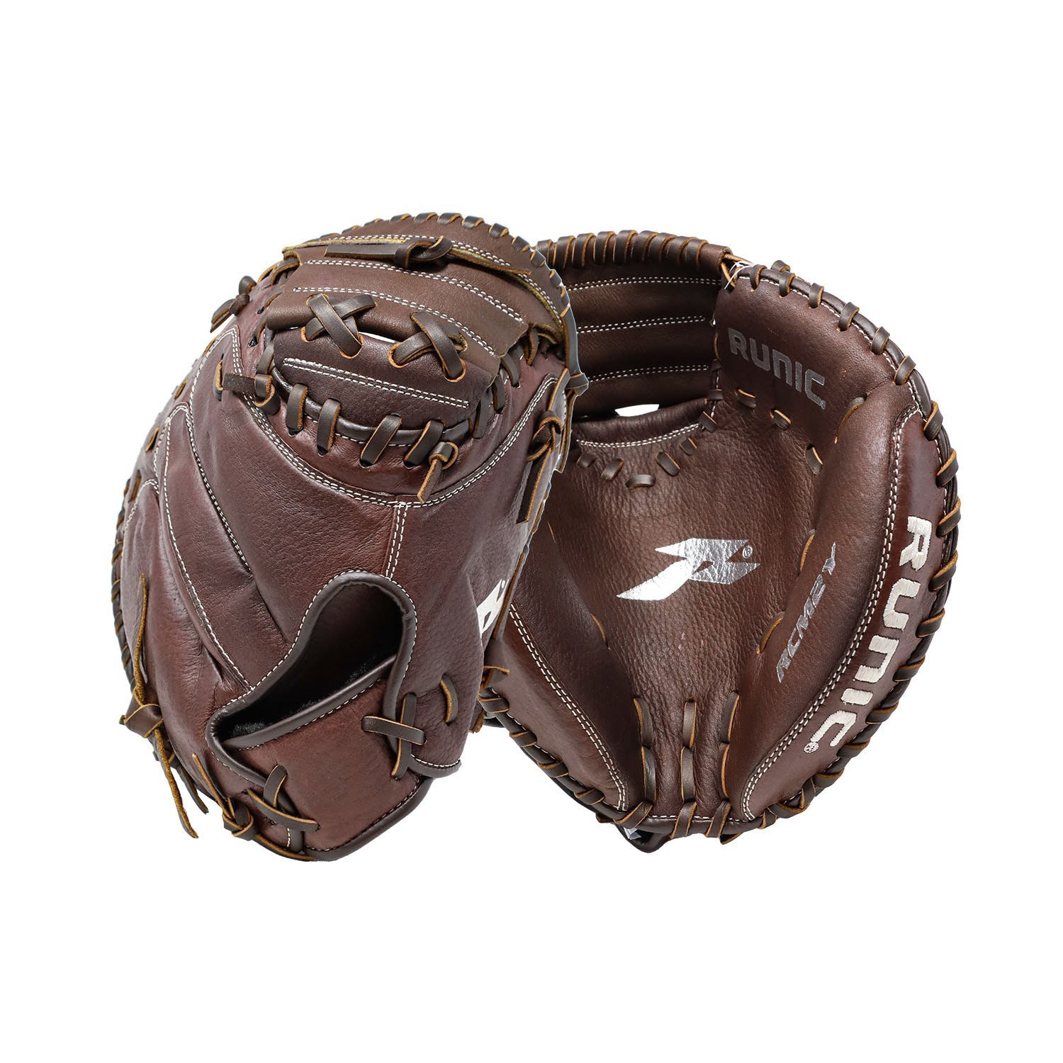 mascota para catcher runic junior de béisbol en cuero, robusta.