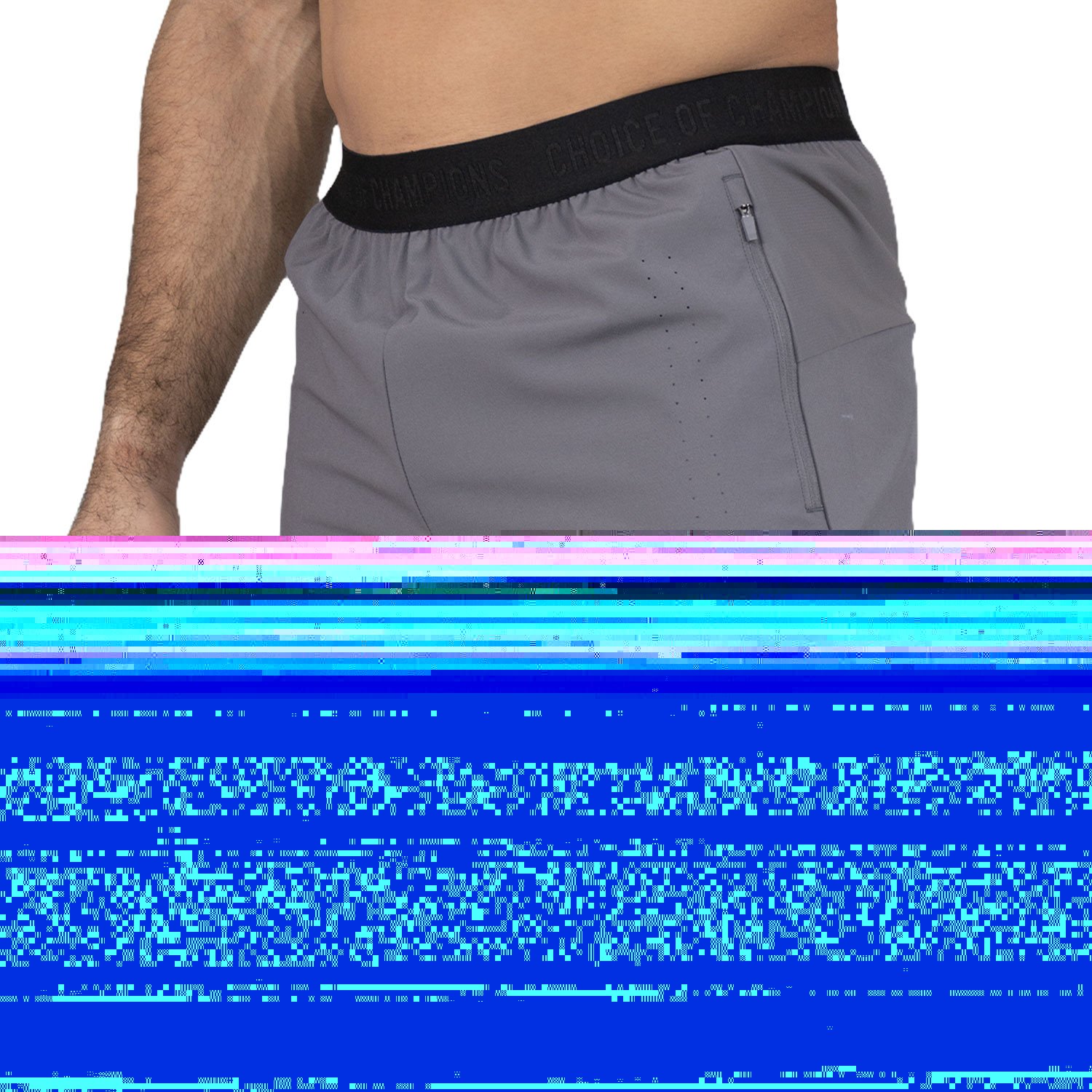 detalle del short, material transpirable y seco