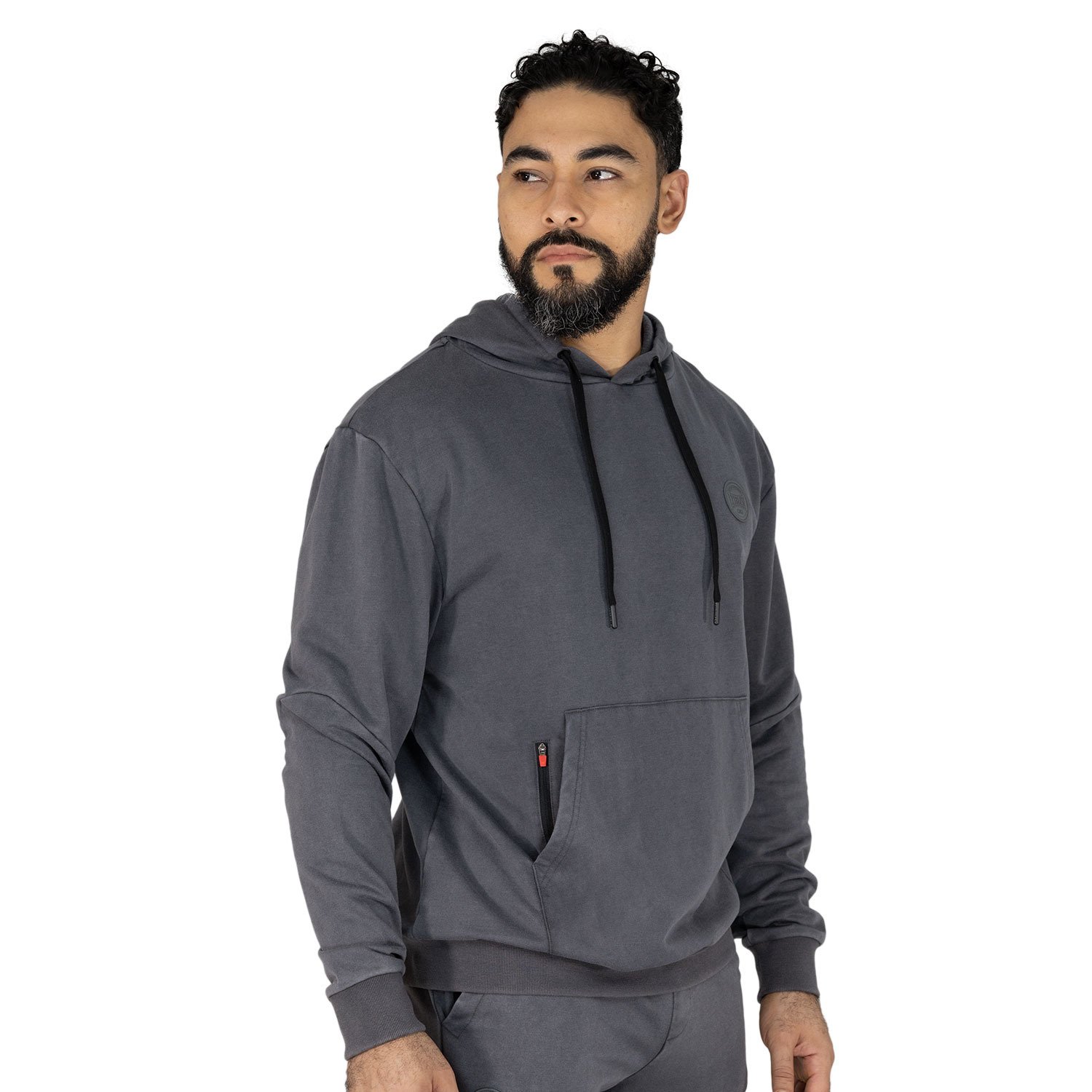 detalle de la costura del hoodie original everlast republic