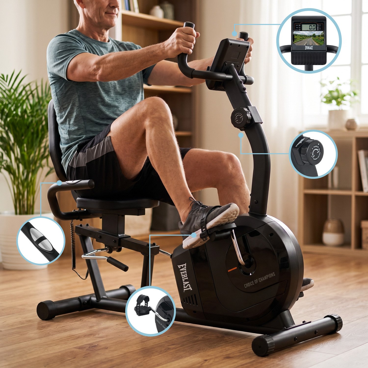 Bicicleta Reclinada Everlast para Cardio - Imagen 2