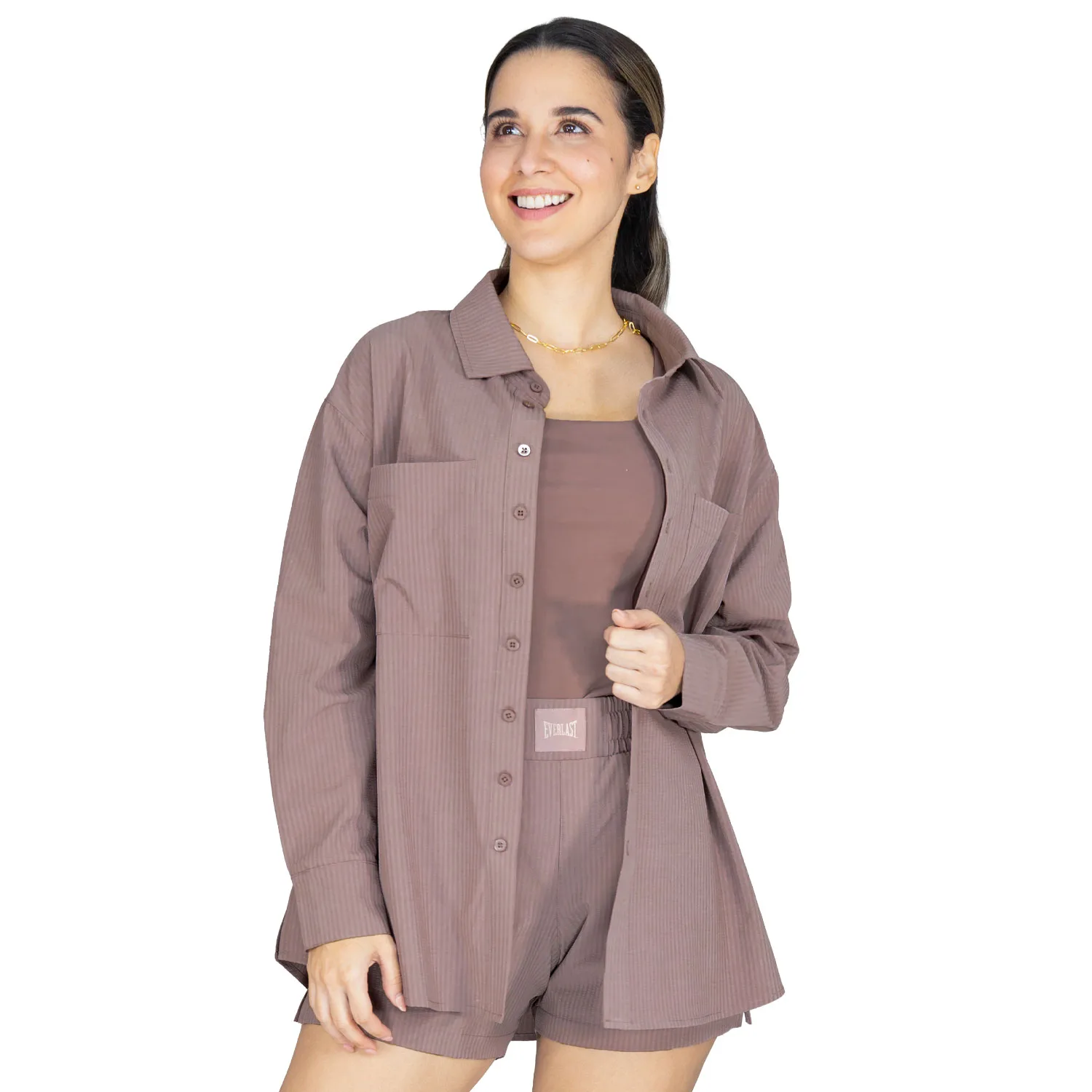Camisa Oversized Moka Everlast Luxe