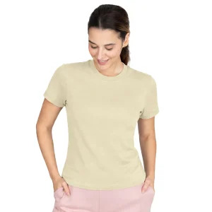 Camiseta deportiva beige Everlast Essential manga corta mujer