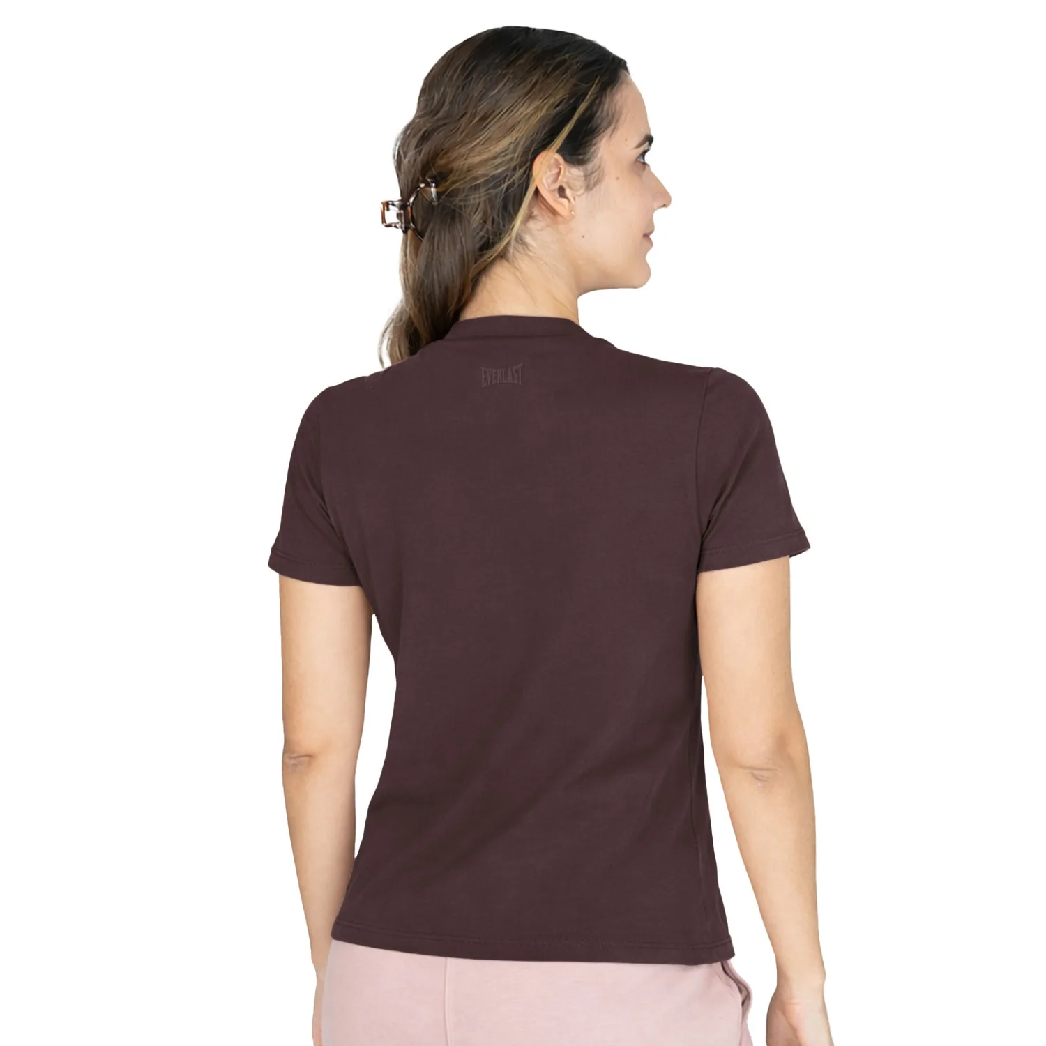 Camiseta deportiva marron Everlast Essential mujer manga corta