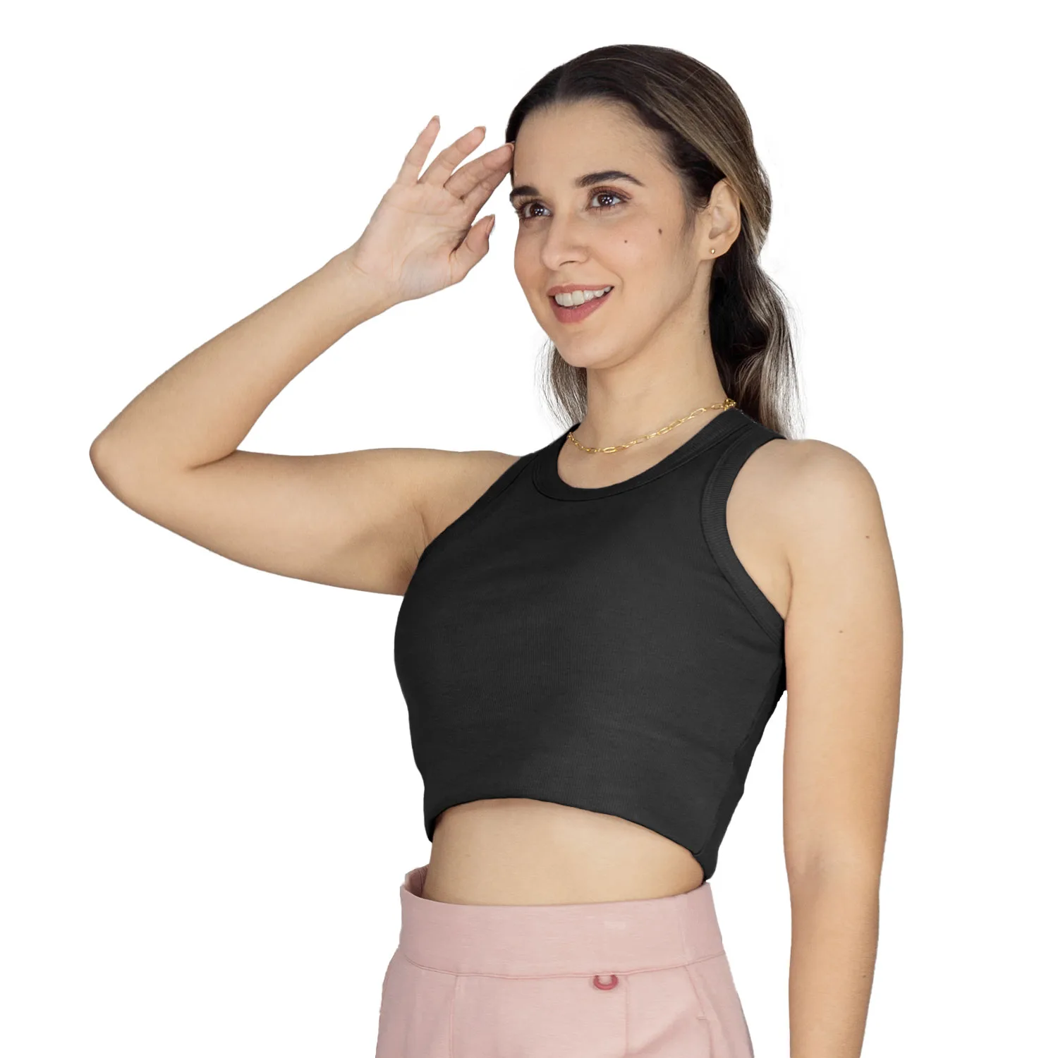 Crop Top Everlast Acanalado Negro