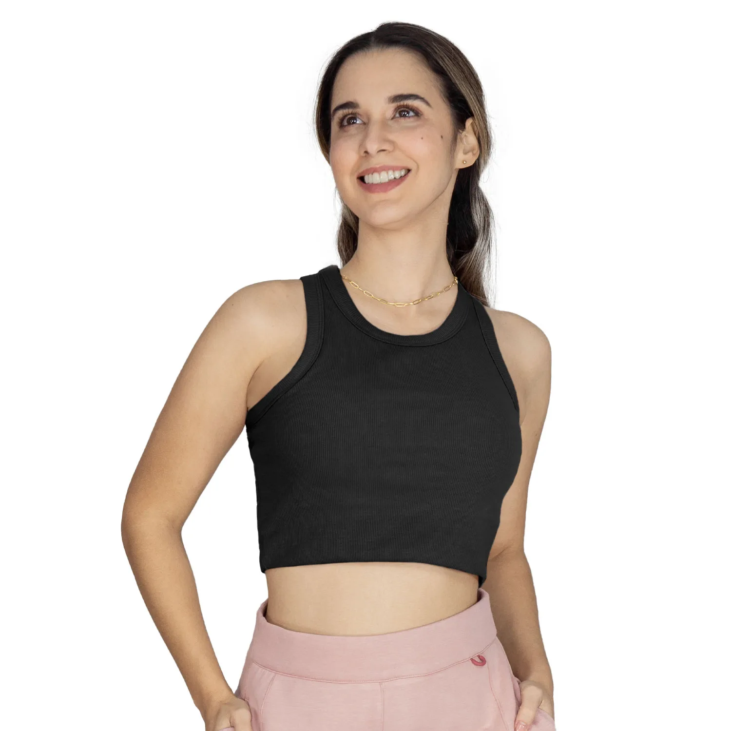 Crop Top Everlast Acanalado Negro
