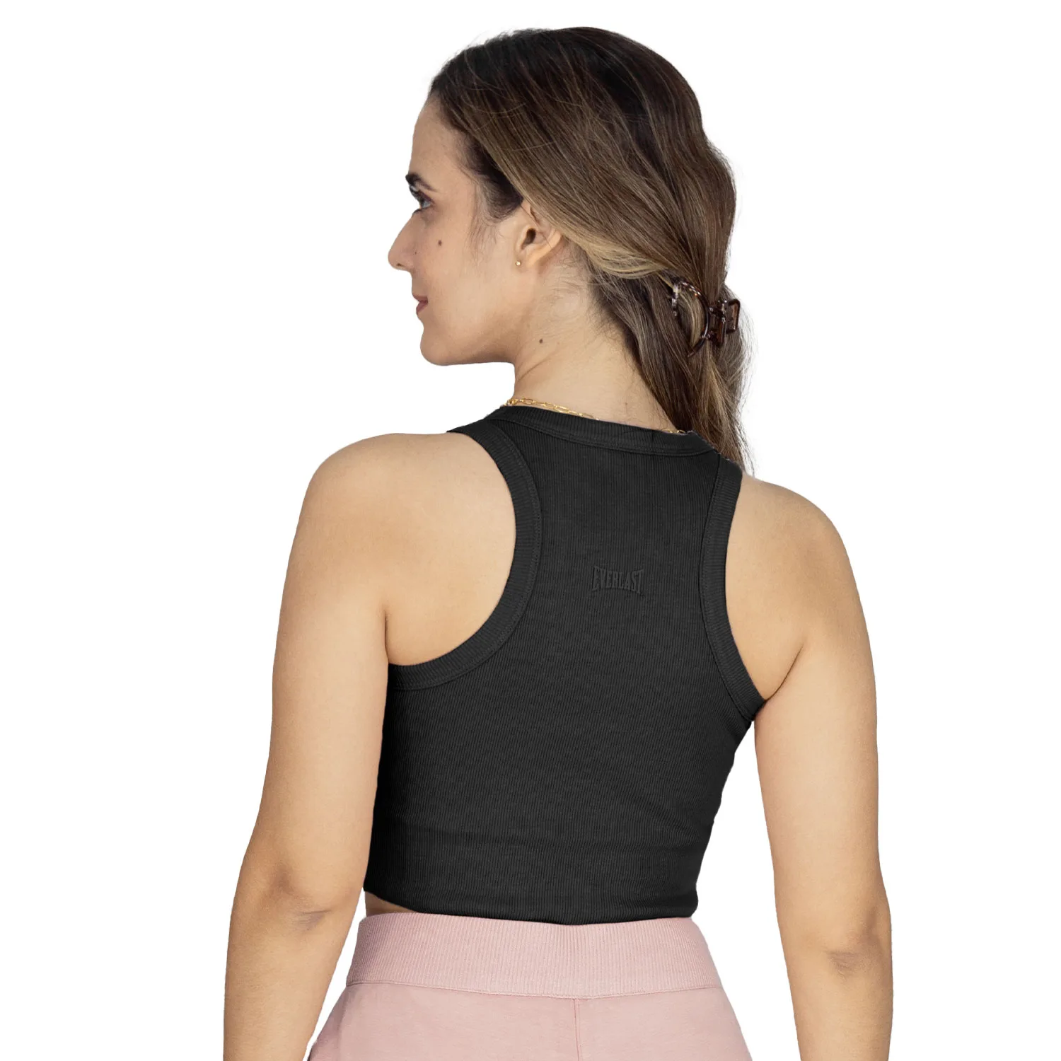 Crop Top Everlast Acanalado Negro