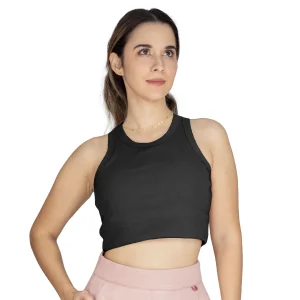 Crop top Everlast acanalado negro