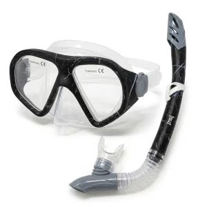 Máscara snorkel Everlast negro con tubo de silicona