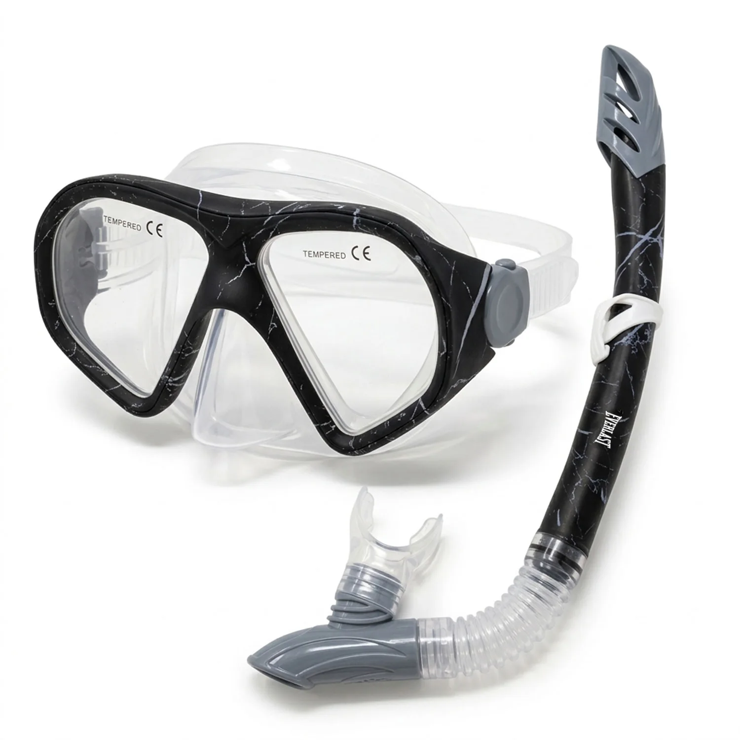 Máscara snorkel Everlast negro con tubo de silicona