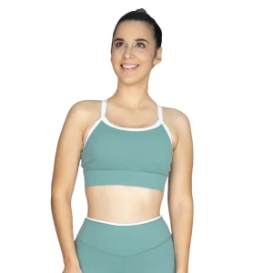 Top deportivo pop verde Everlast con ribete blanco