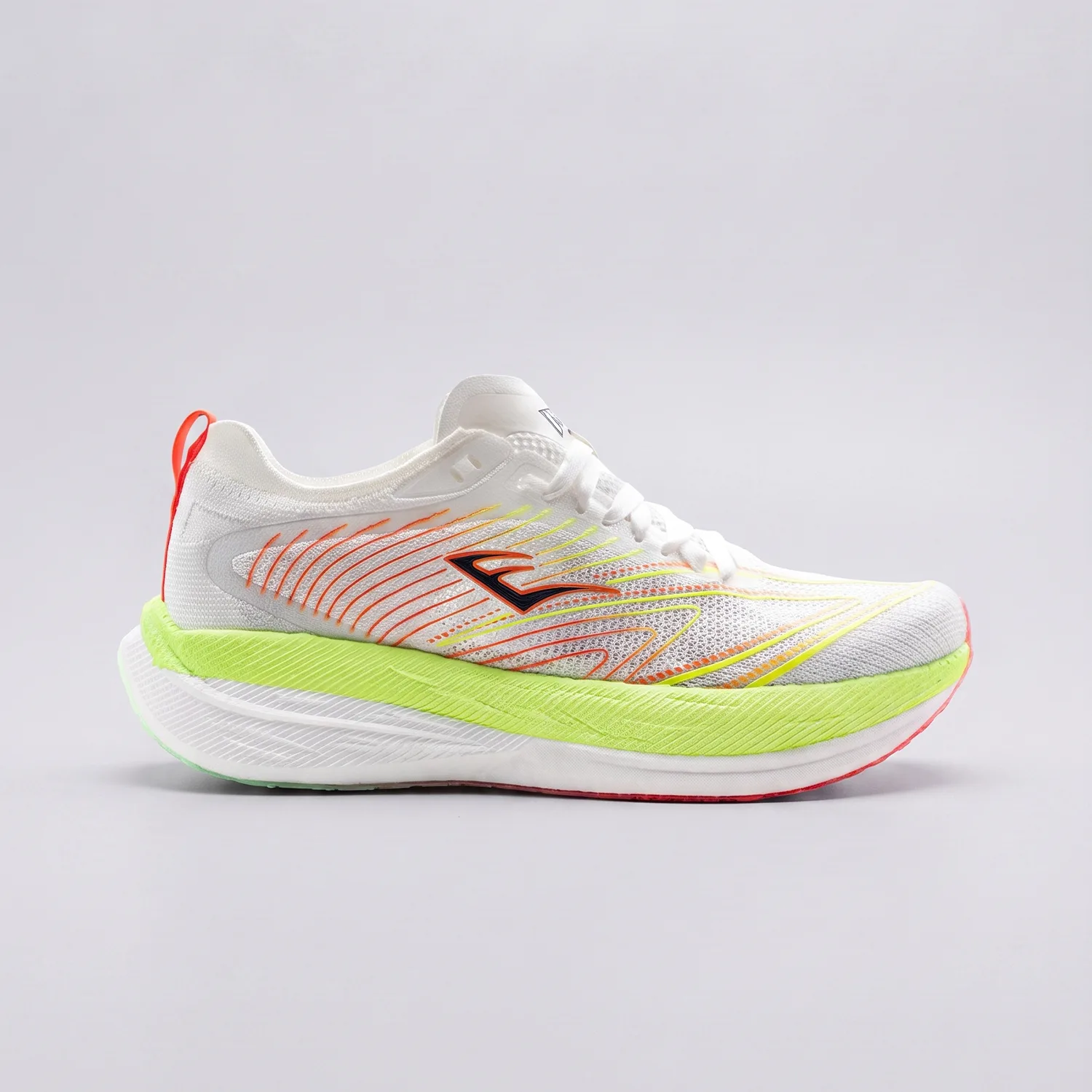 Zapatillas Elite Blast-D4 de Everlast para dama en colorway Blanco/Naranja/Verde neon, running de alta velocidad.