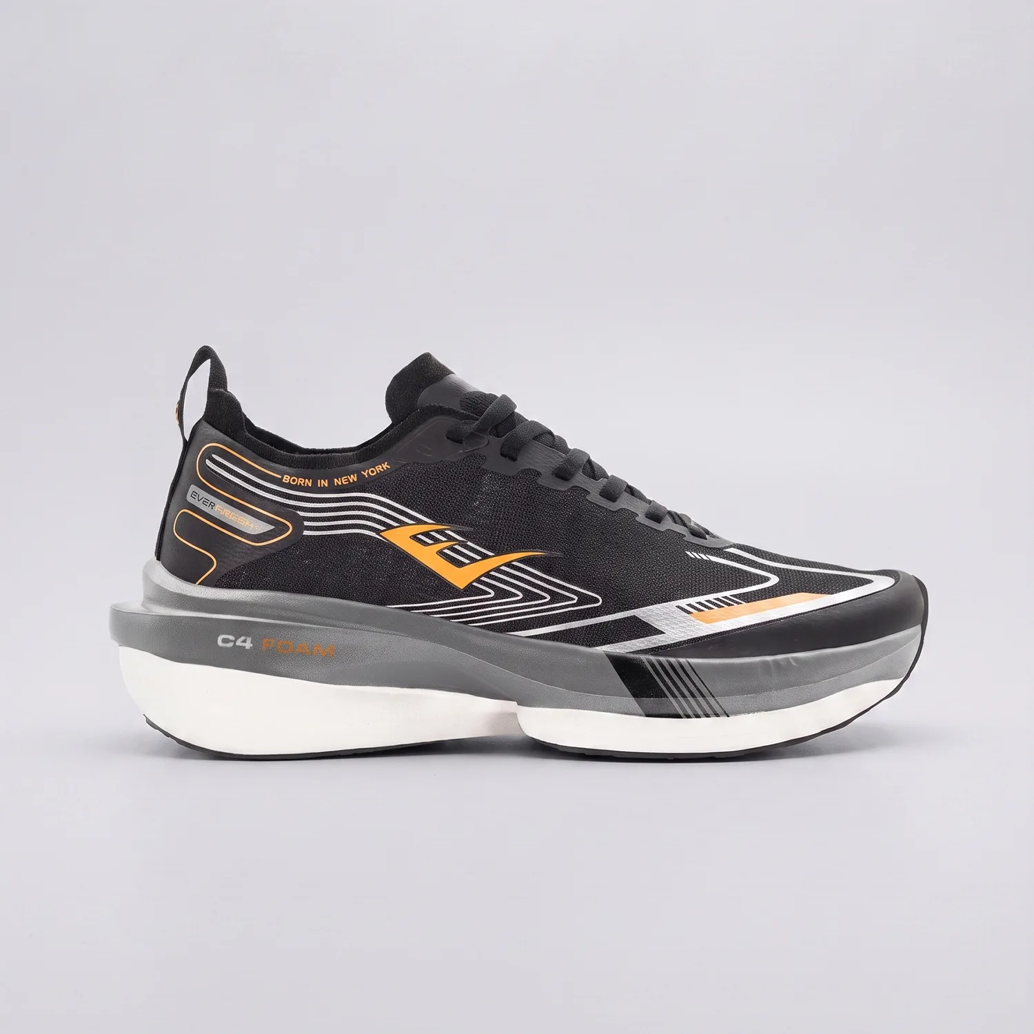 Zapatillas Elite Venom-C1 Everlast para hombre en color Negro/Naranja/Blanco, vista lateral