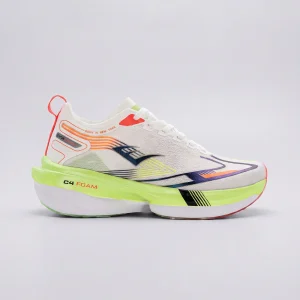 Zapatillas Elite Venom-C4 Everlast para hombre en color Blanco/Naranja/Verde neon, vista lateral